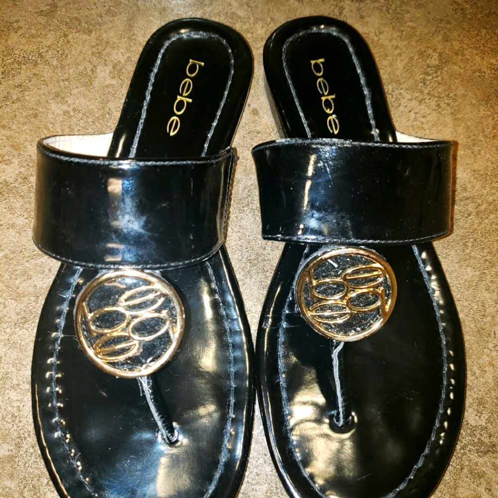 Bebe patent leather sandals